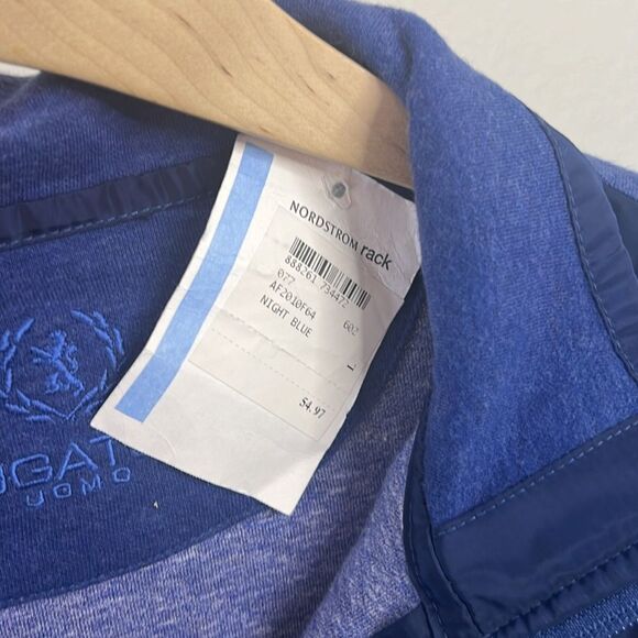 Men's Bugatchi Long Sleeve Quarter Zip Mixed Media Pull Over ~ Size Medium - Picture 8 of 8